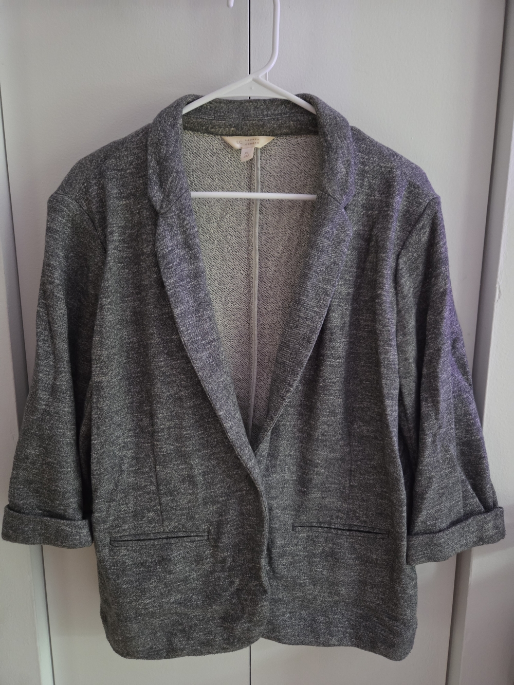LC Lauren Conrad Plus-Size Heather Gray Blazer